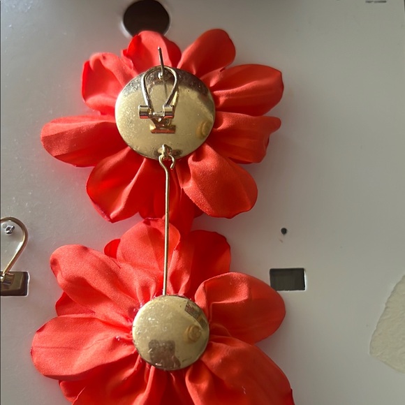 Zara Red Floral Earrings - Picture 4 of 4